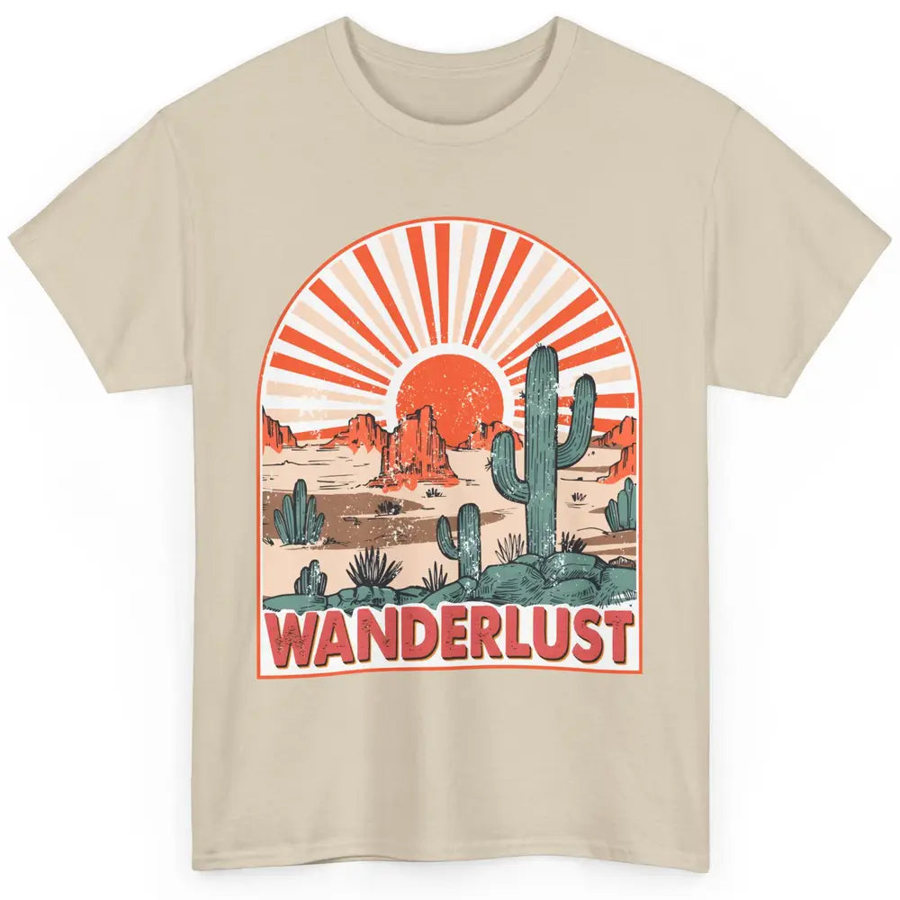 Vintage Desert Sunset Wanderlust Get Lost In Nature Outdoor Classic Unisex T-Shirt
