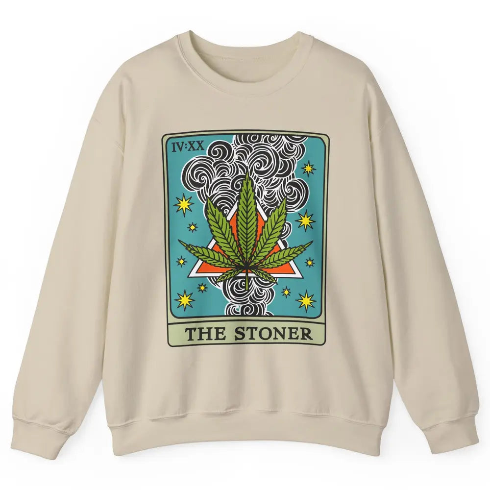 Vintage Weed The Stoner Tarot Card Weed Cannabis Marijuana Unisex Crewneck Sweatshirt