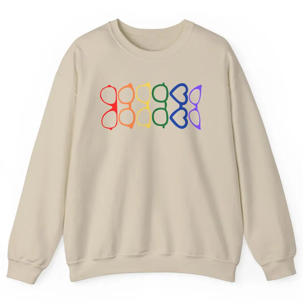 Rainbow Eyeglasses Pride Optometrist Optician Glasses Gift Unisex Crewneck Sweatshirt