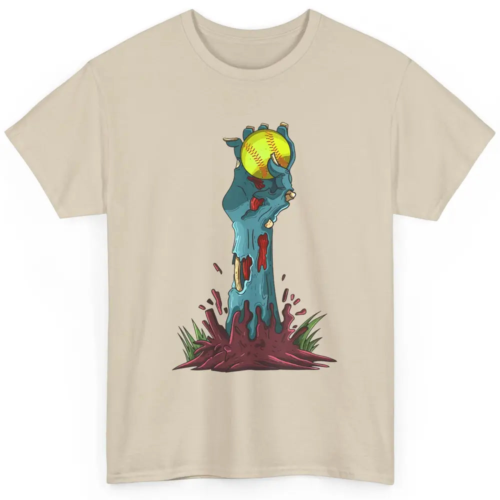 Zombie Hand Softball Funny Halloween Softball Scary Costume Classic Unisex T-Shirt