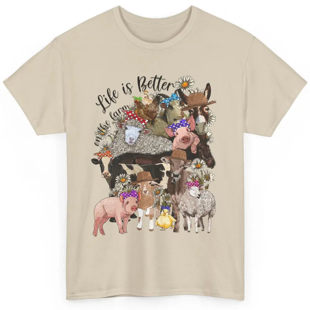 Western Animals Life Is Better On The Farm Pig Cow Donkey Classic Unisex T-Shirt