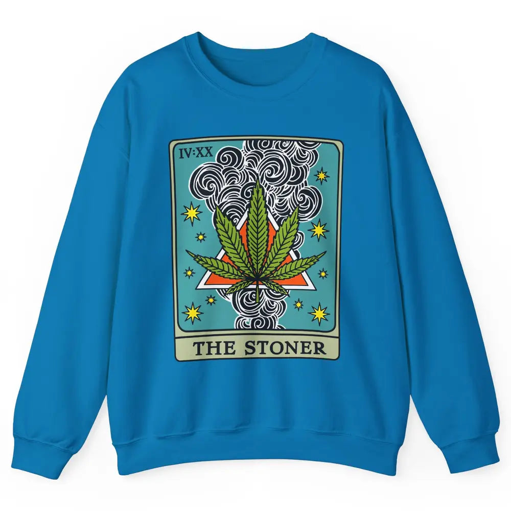 Vintage Weed The Stoner Tarot Card Weed Cannabis Marijuana Unisex Crewneck Sweatshirt