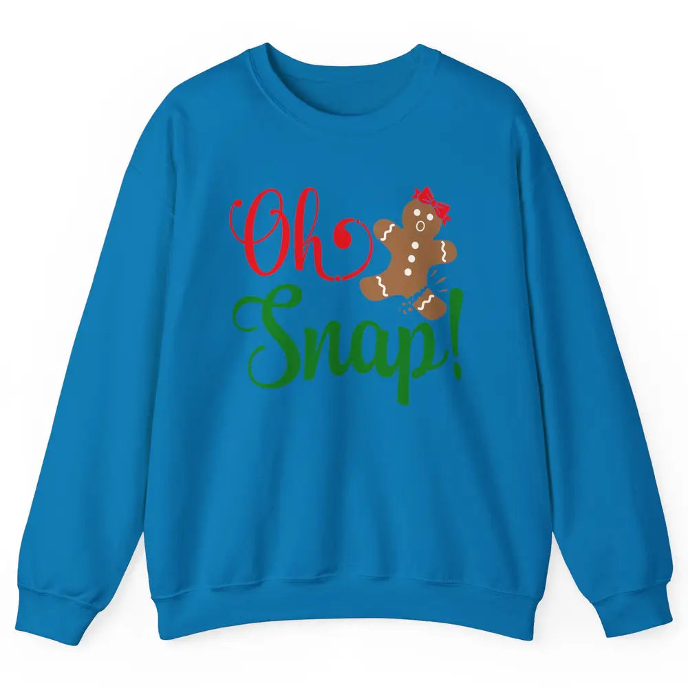 Funny Gingerbread Broken Oh Snap Western Christmas Cookies Unisex Crewneck Sweatshirt