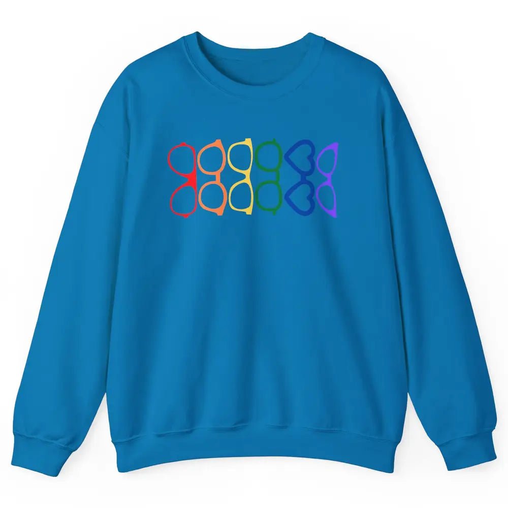 Rainbow Eyeglasses Pride Optometrist Optician Glasses Gift Unisex Crewneck Sweatshirt