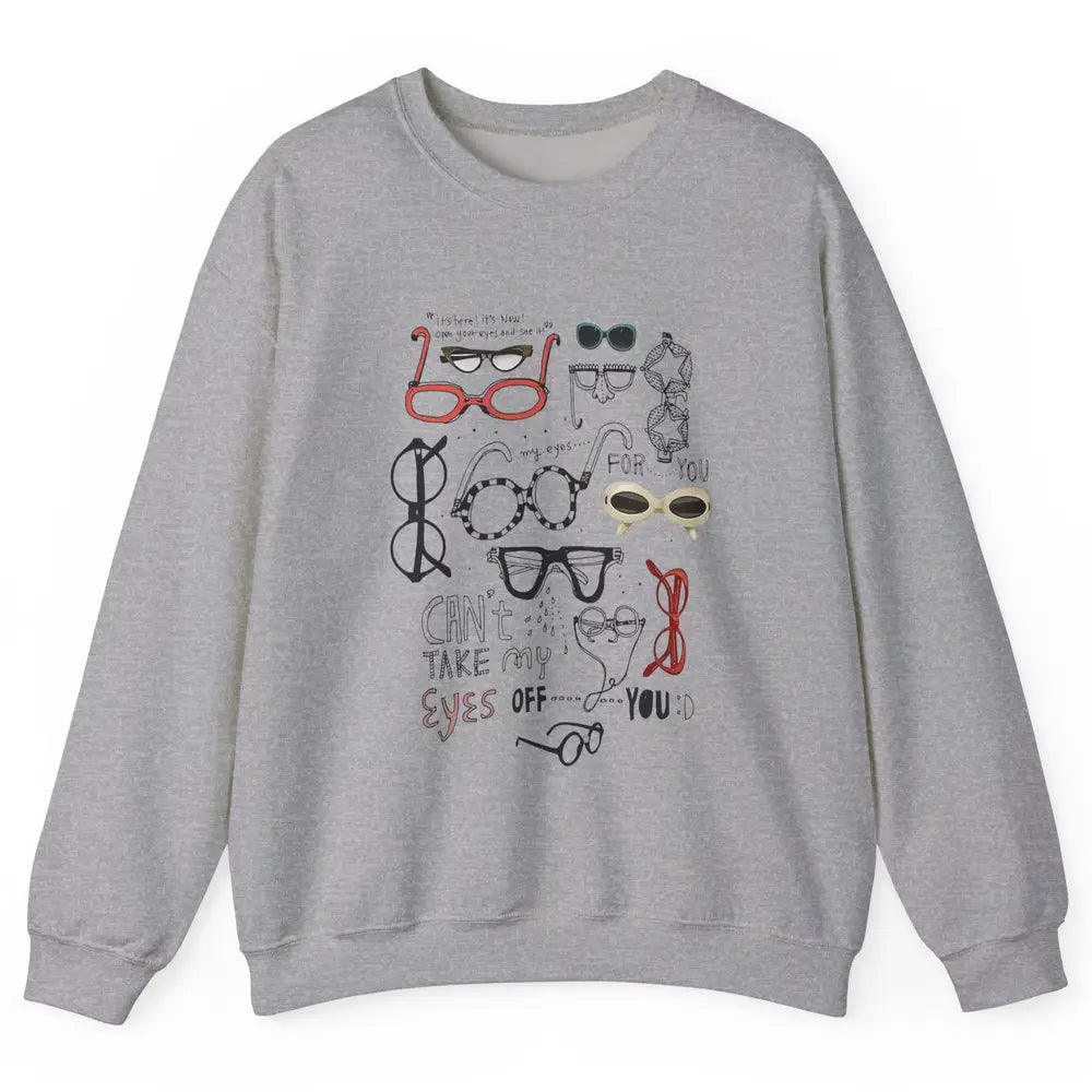 Optometrist Multiple Eyeglasses Hand Drawn Ophthalmologist Unisex Crewneck Sweatshirt