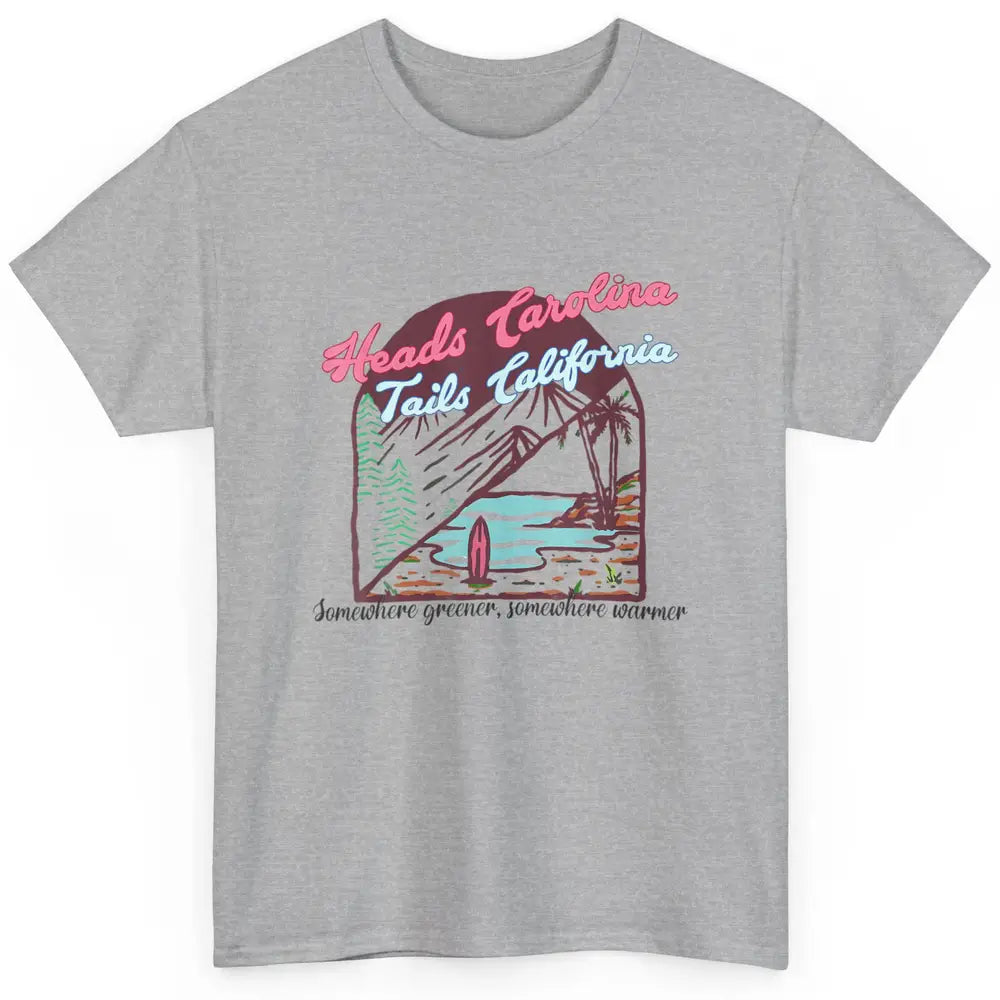 Western Heads Carolina Tails California Retro Beach Surf Classic Unisex T-Shirt