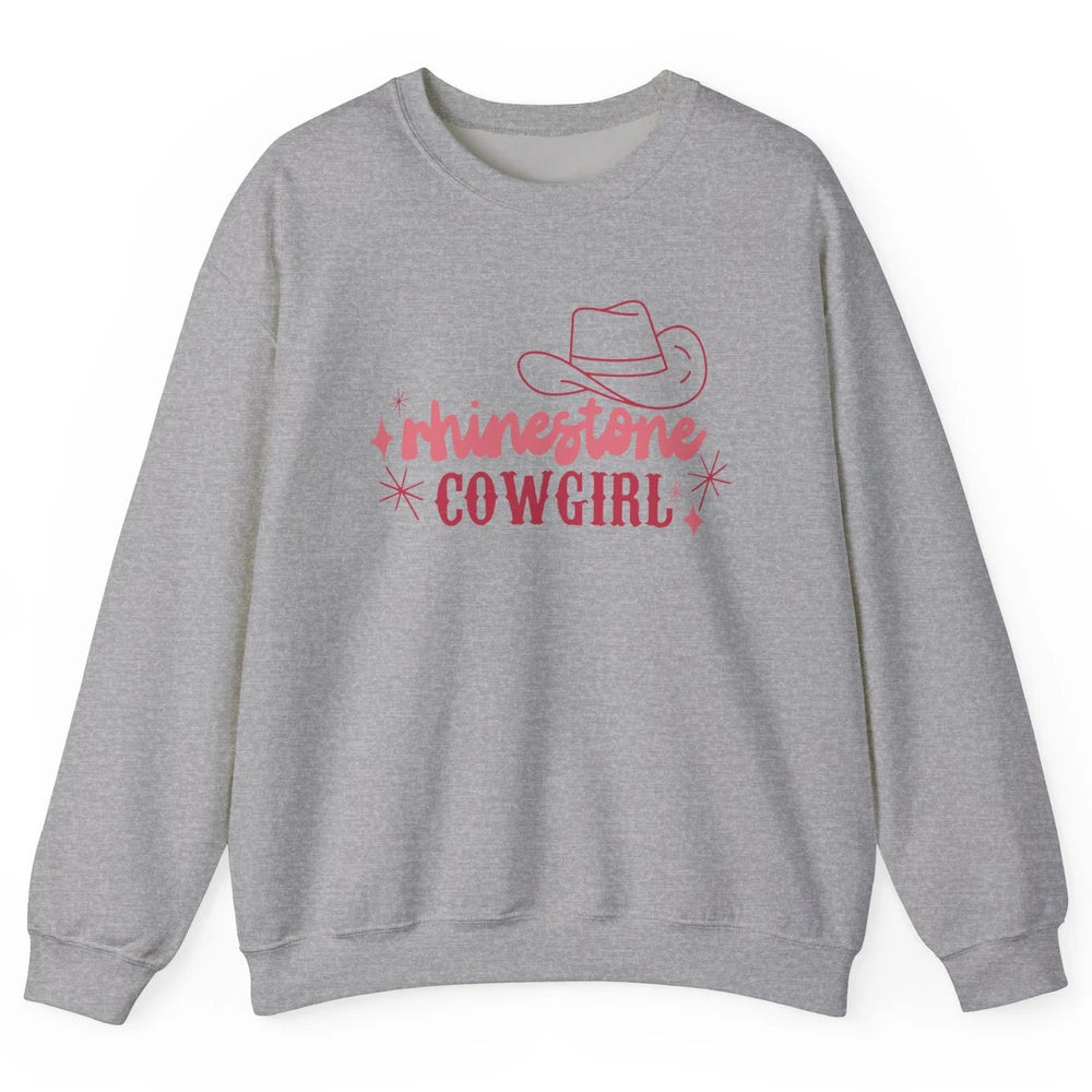 Retro Rhinestone Cowgirl Hippie Western Country Cowgirls Unisex Crewneck Sweatshirt