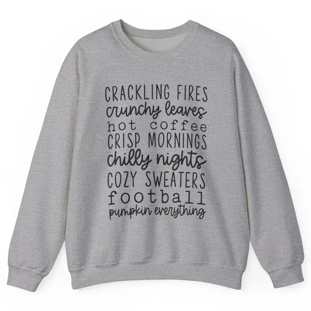 Fall Favorite Crackling Fire Pumpkin Everything Thanksgiving Unisex Crewneck Sweatshirt