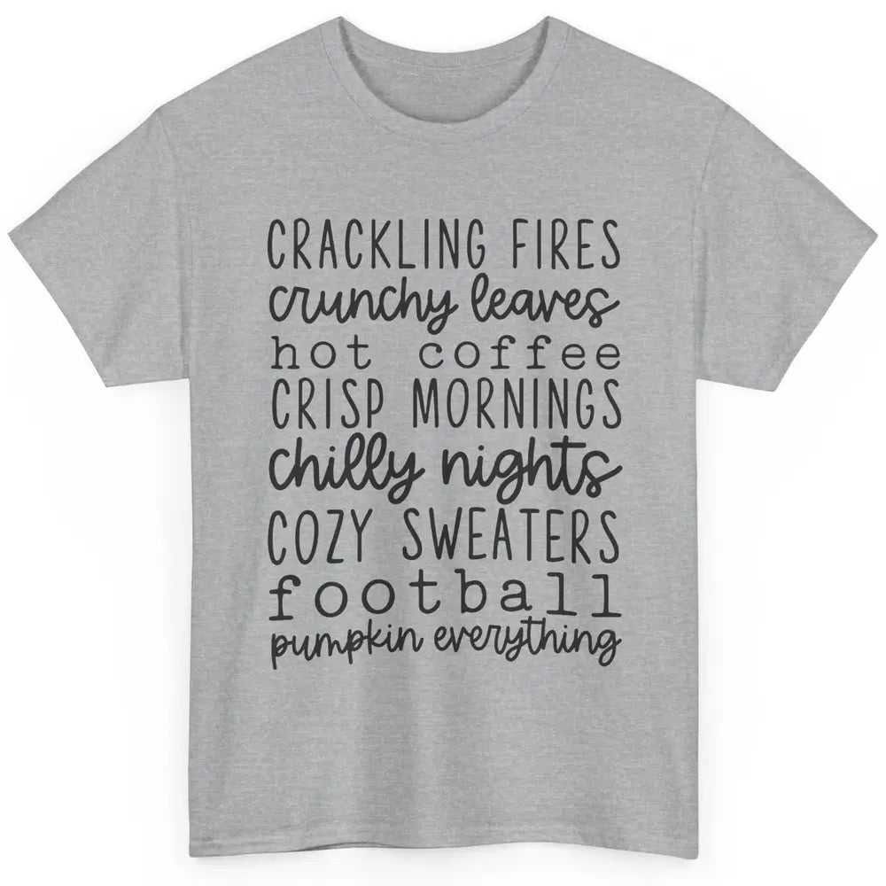 Fall Favorite Crackling Fire Pumpkin Everything Thanksgiving Classic Unisex T-Shirt