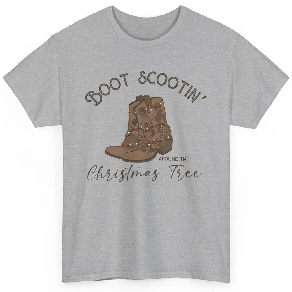 Retro Cowboy Boots Scootin' Around Christmas Tree Western Classic Unisex T-Shirt
