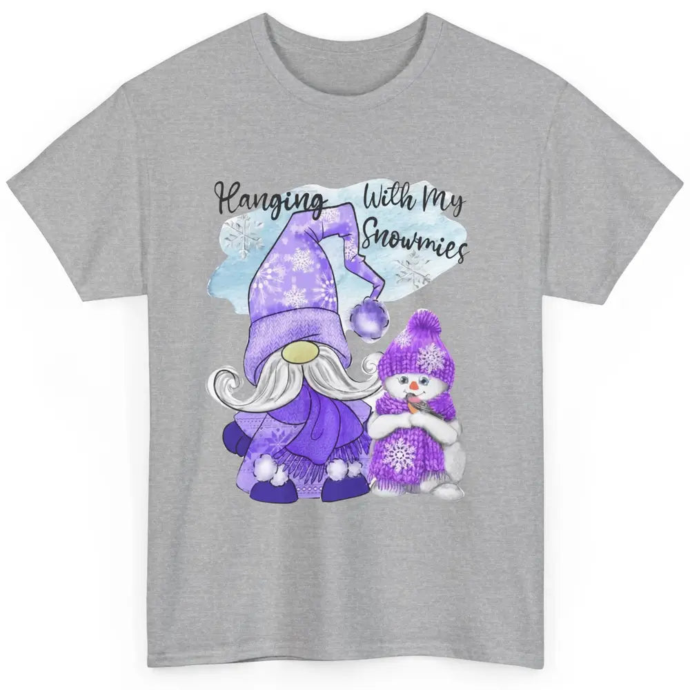 Retro Christmas Snowman And Gnome Hanging With My Snowmies Classic Unisex T-Shirt