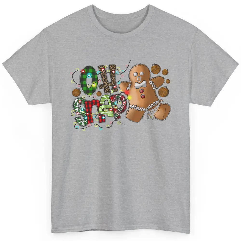 Funny Gingerbread Broken Oh Snap Western Christmas Leopard Classic Unisex T-Shirt