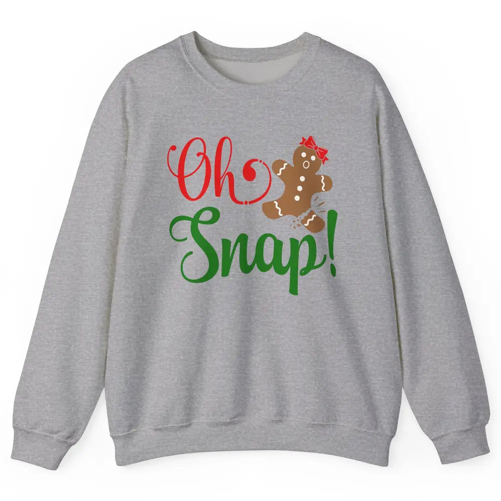 Funny Gingerbread Broken Oh Snap Western Christmas Cookies Unisex Crewneck Sweatshirt