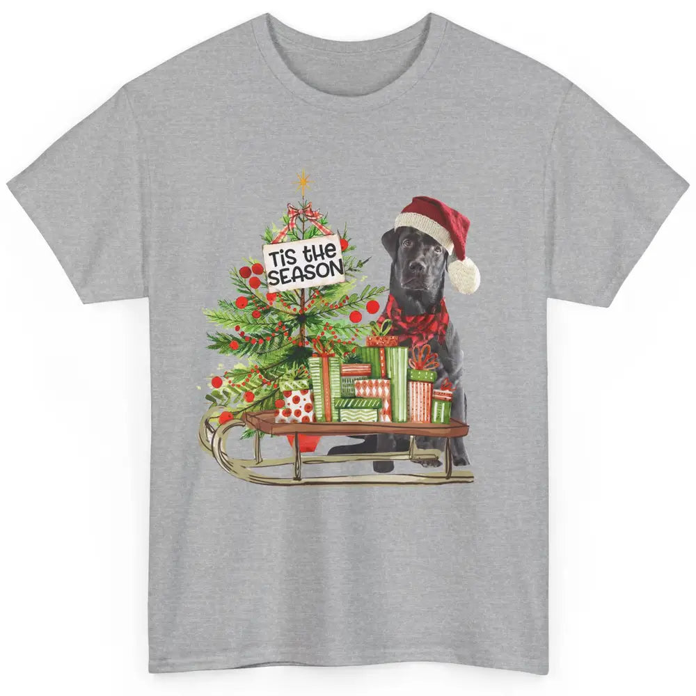 Black Labrador Christmas Tree Tis The Season Black Lab Mom Classic Unisex T-Shirt