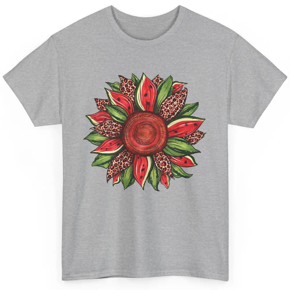 Watermelon Leopard Sunflower Summer Peace Love Watermelon Classic Unisex T-Shirt