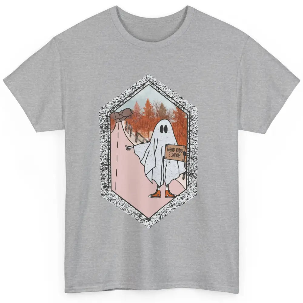 Funny Ghost Need Ride To Salem Witch Halloween Costume Classic Unisex T-Shirt