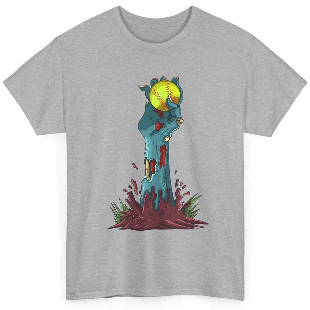 Zombie Hand Softball Funny Halloween Softball Scary Costume Classic Unisex T-Shirt