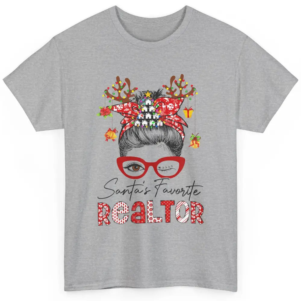 Merry Christmas Xmas Santa Messy Hair Realtor Real Estate Classic Unisex T-Shirt