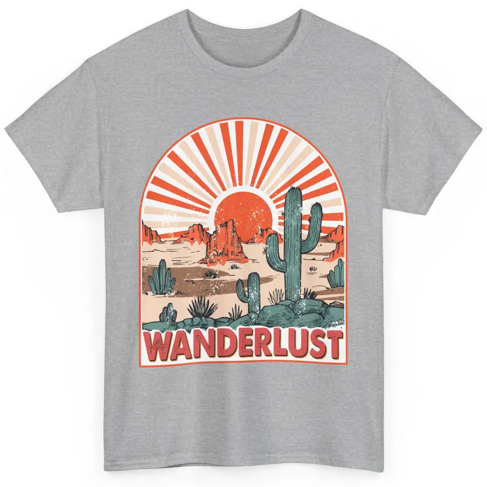 Vintage Desert Sunset Wanderlust Get Lost In Nature Outdoor Classic Unisex T-Shirt