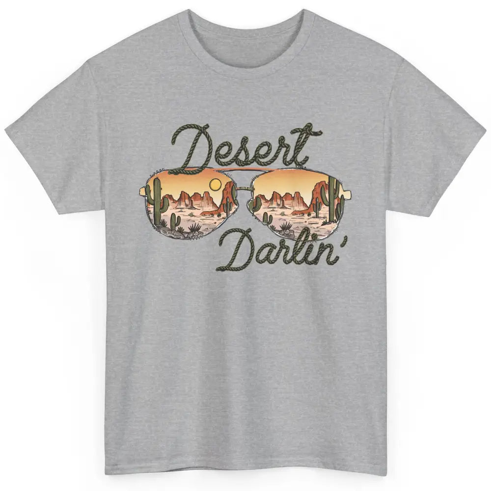 Retro Desert Darling Cactus Glasses Western Country Cowboy Classic Unisex T-Shirt