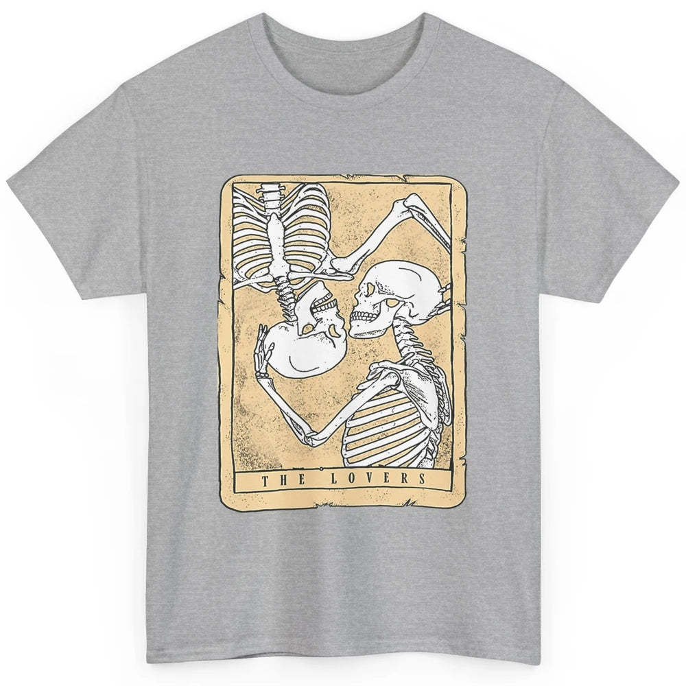 Tarot Card The Lovers Skeleton Couple Funny Skull Vintage Astrology Gothic Happy Valentine's Day Classic Unisex T-Shirt