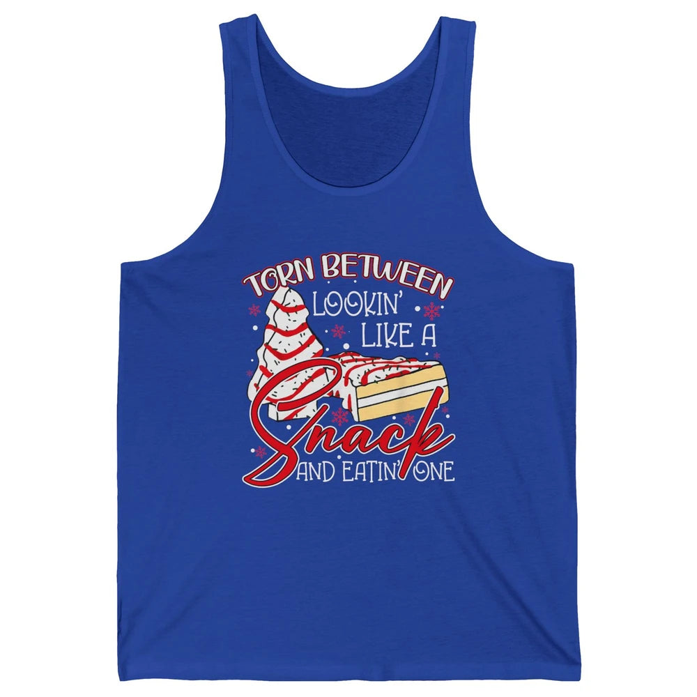 Christmas Tree Cake Torn Between Look Like a Snack Eat One Unisex Jersey Tank