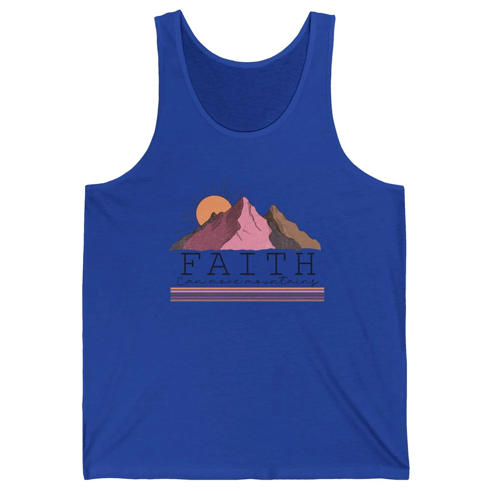 Faith Can Move Mountains Retro Christian Bible Verse Jesus Unisex Jersey Tank