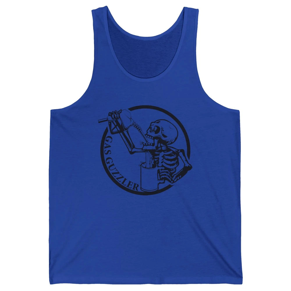 Funny Skeleton Gas Guzzler Sarcastic Skeleton Halloween Unisex Jersey Tank