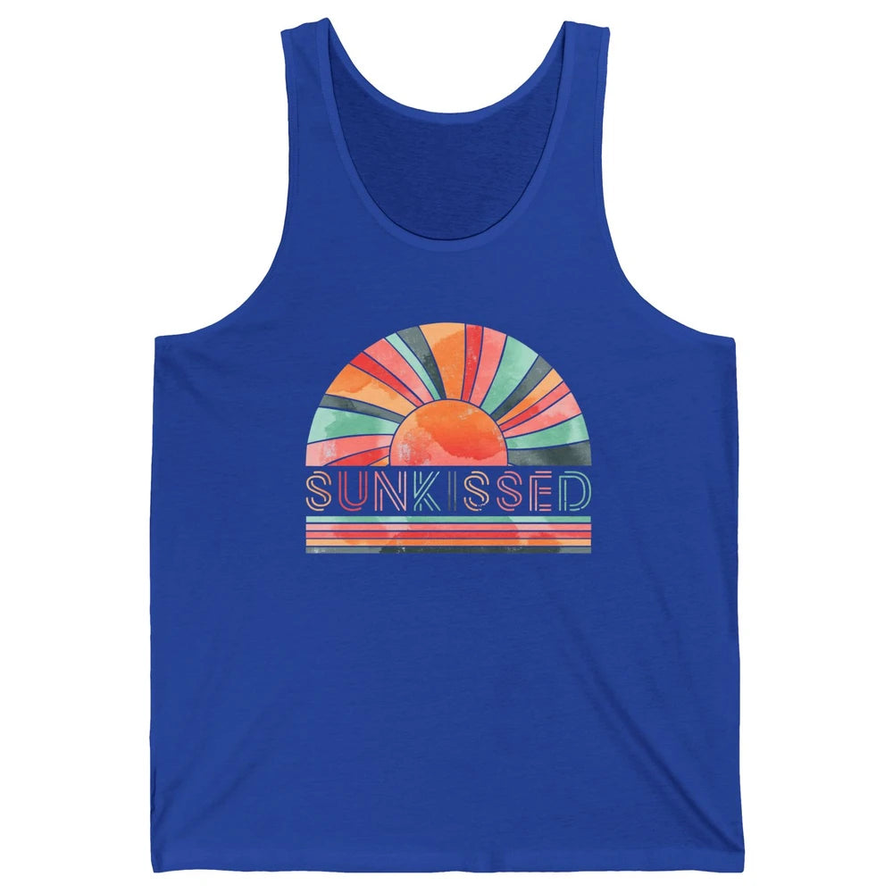 Retro Rainbow Sunkissed Summer Beach Life Vintage Boho Unisex Jersey Tank