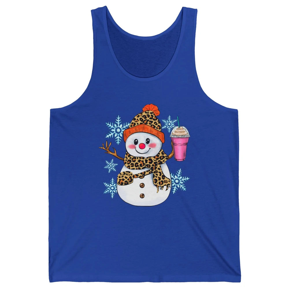 Retro Leopard Christmas Bougie Snowman Boojee Winter Holiday Unisex Jersey Tank