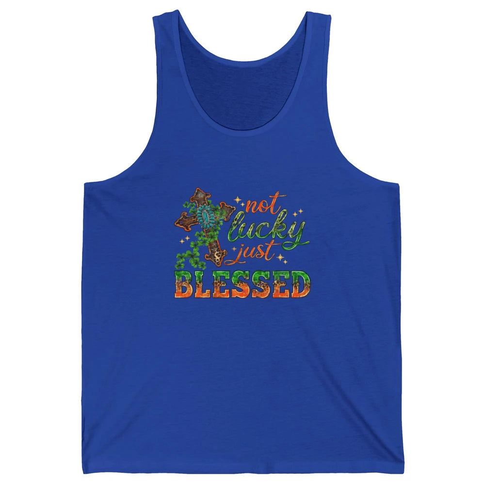 St Patricks Day Christian Not Lucky Just Blessed Jesus Cross Unisex Jersey Tank