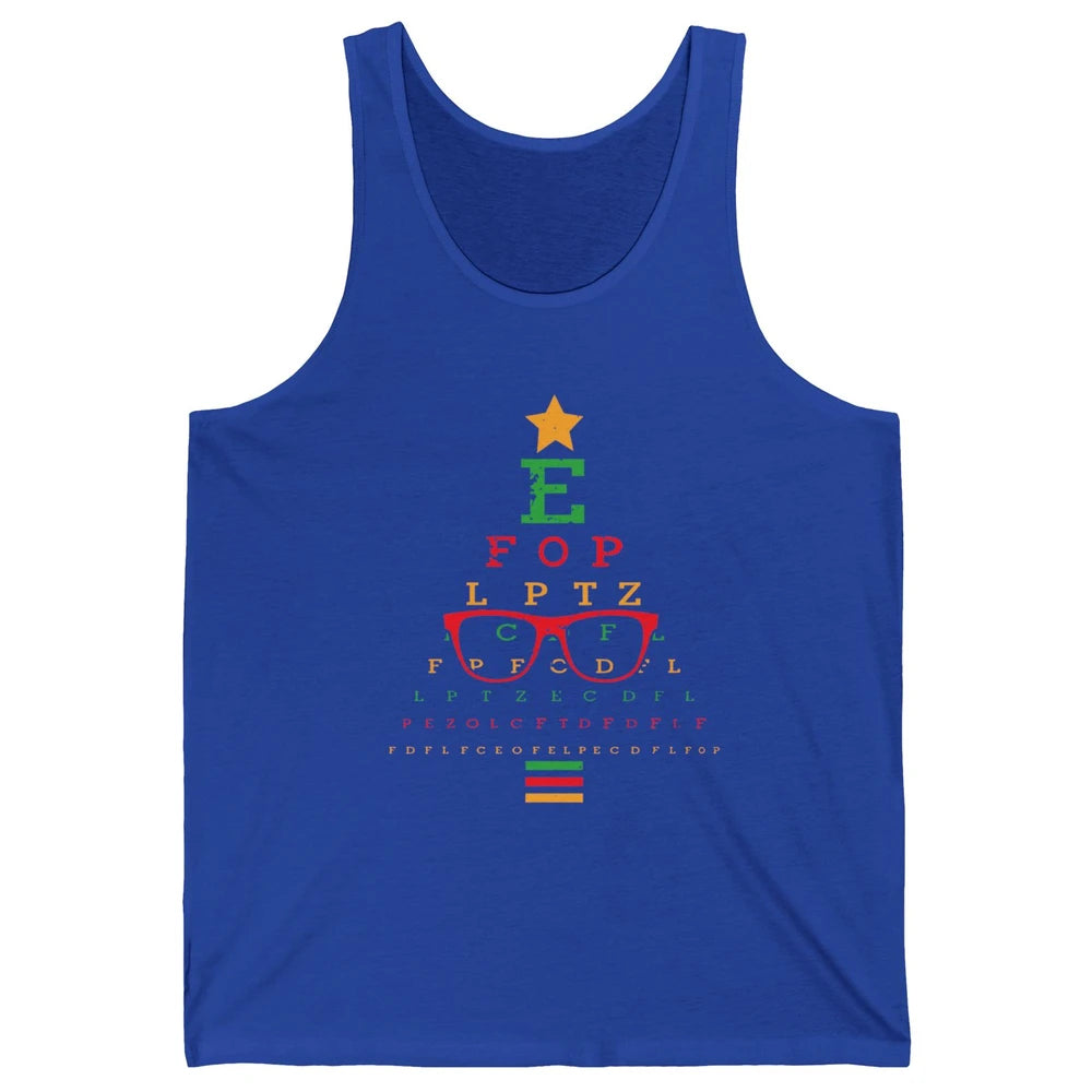 Optician Christmas Funny Xmas Tree Eyeglasses Optometrist Unisex Jersey Tank