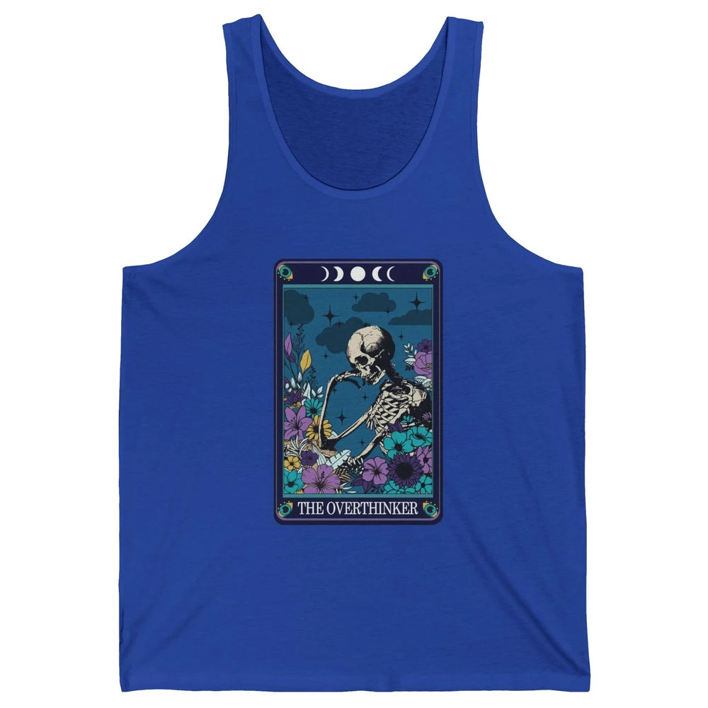 Floral Skeleton The Overthinker Tarot Card Halloween Costume Unisex Jersey Tank