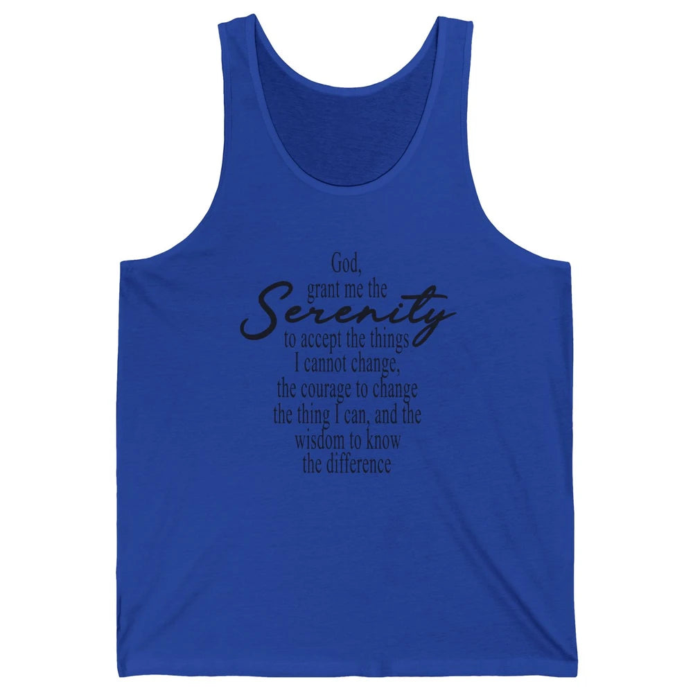 Christian God Grant Me The Serenity To Accept Prayer Faith Unisex Jersey Tank