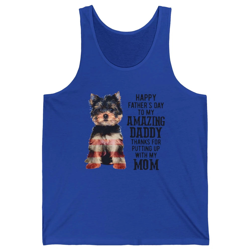 Yorkshire Terrier Fathers Day To My Amazing Dad Yorkie Lover Unisex Jersey Tank