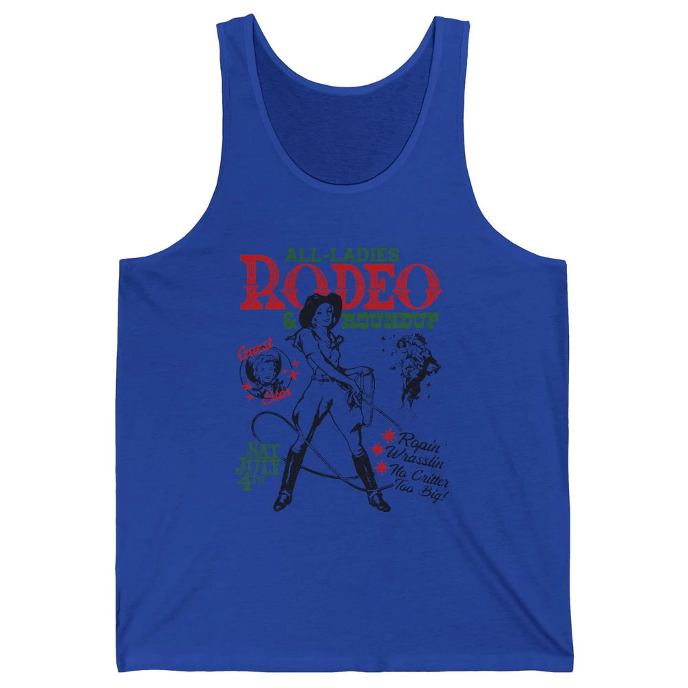 Retro Cowgirl All Ladies Roundup Western Country Rodeo Mom Unisex Jersey Tank