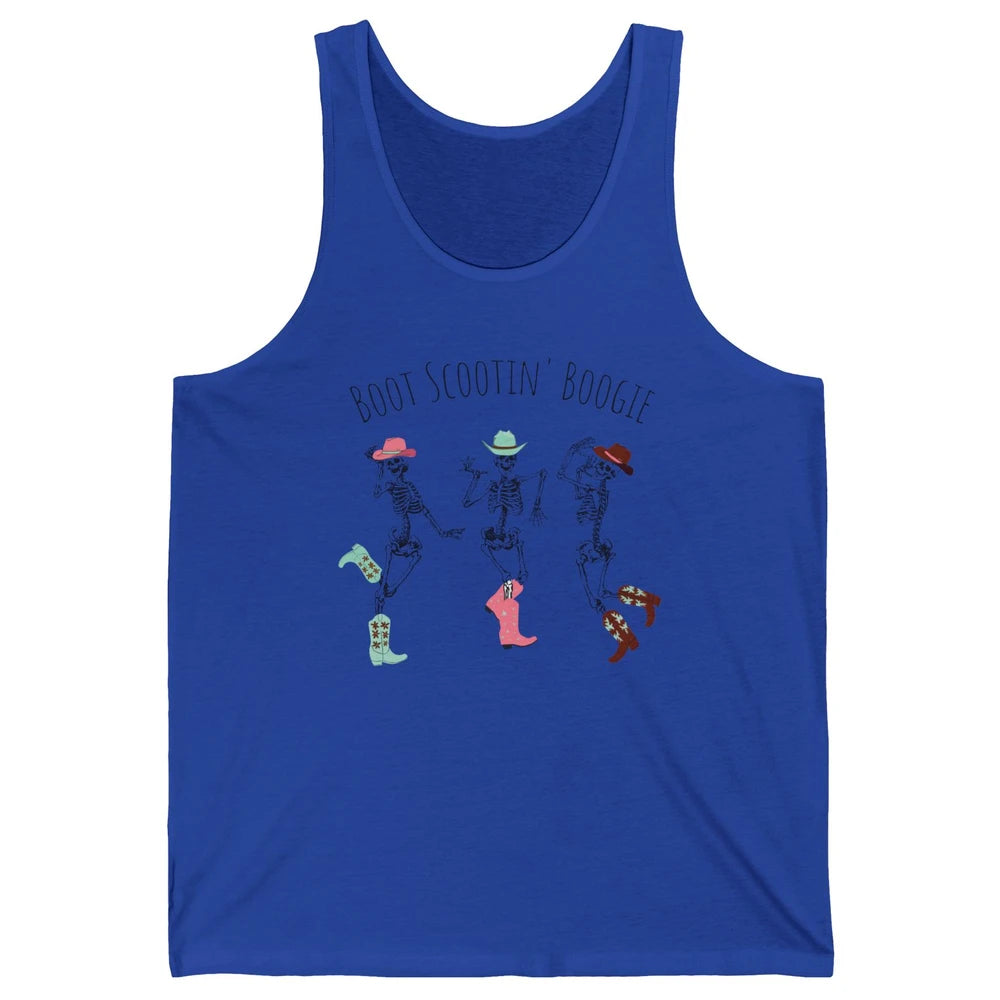 Cowboy Skeleton Dance Boot Scooting Boogie Western Halloween Unisex Jersey Tank