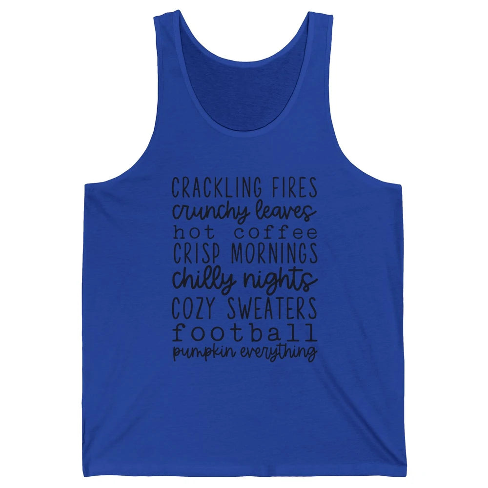 Fall Favorite Crackling Fire Pumpkin Everything Thanksgiving Unisex Jersey Tank