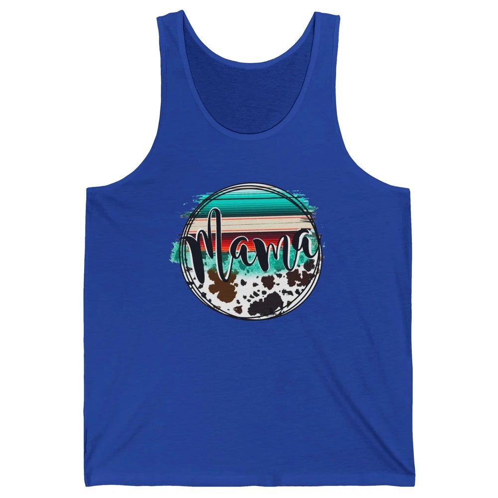 Western Country Boho Mama Cowhide Turquoise Western Mama Unisex Jersey Tank
