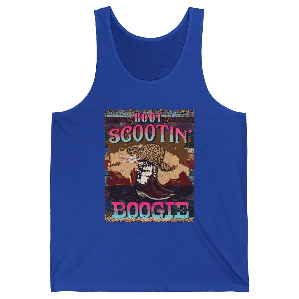 Leopard Cowboy Boots Hat Boot Scootin Boogie Western Country Unisex Jersey Tank