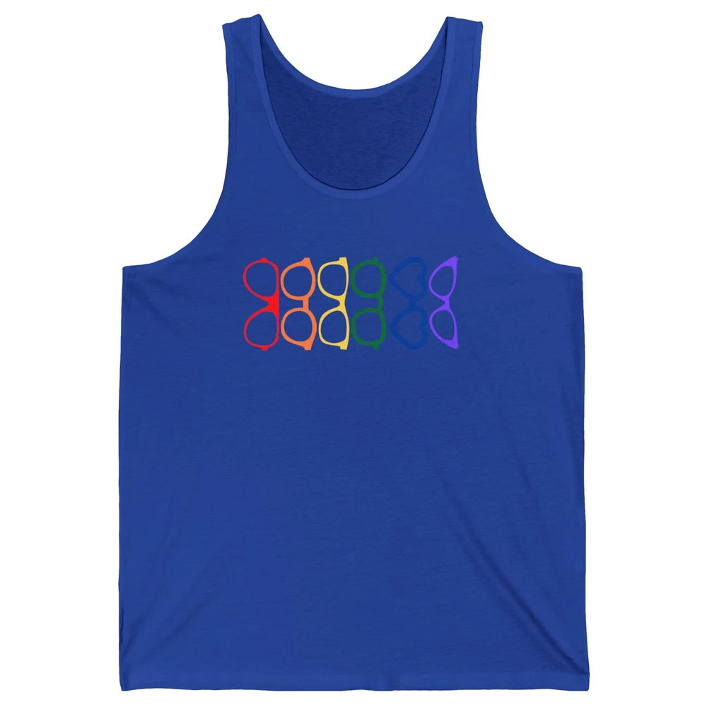 Rainbow Eyeglasses Pride Optometrist Optician Glasses Gift Unisex Jersey Tank