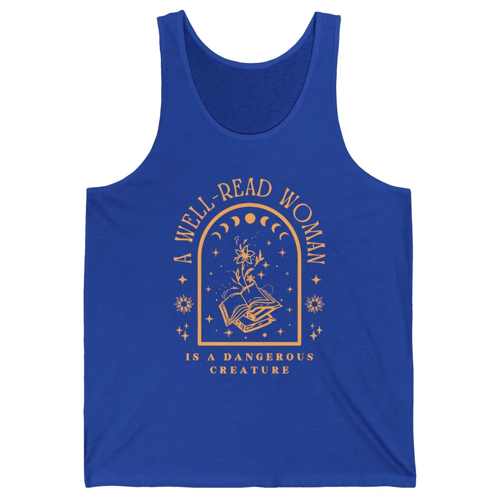 Aesthetic Read Books Moon Phase Librarian Bookworm Bookish Unisex Jersey Tank