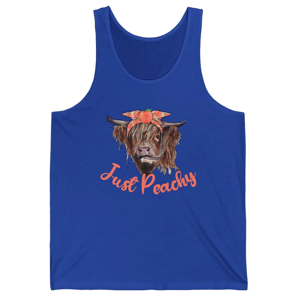 Highland Cow Bandana Just Peachy Western Country Peach Lover Unisex Jersey Tank