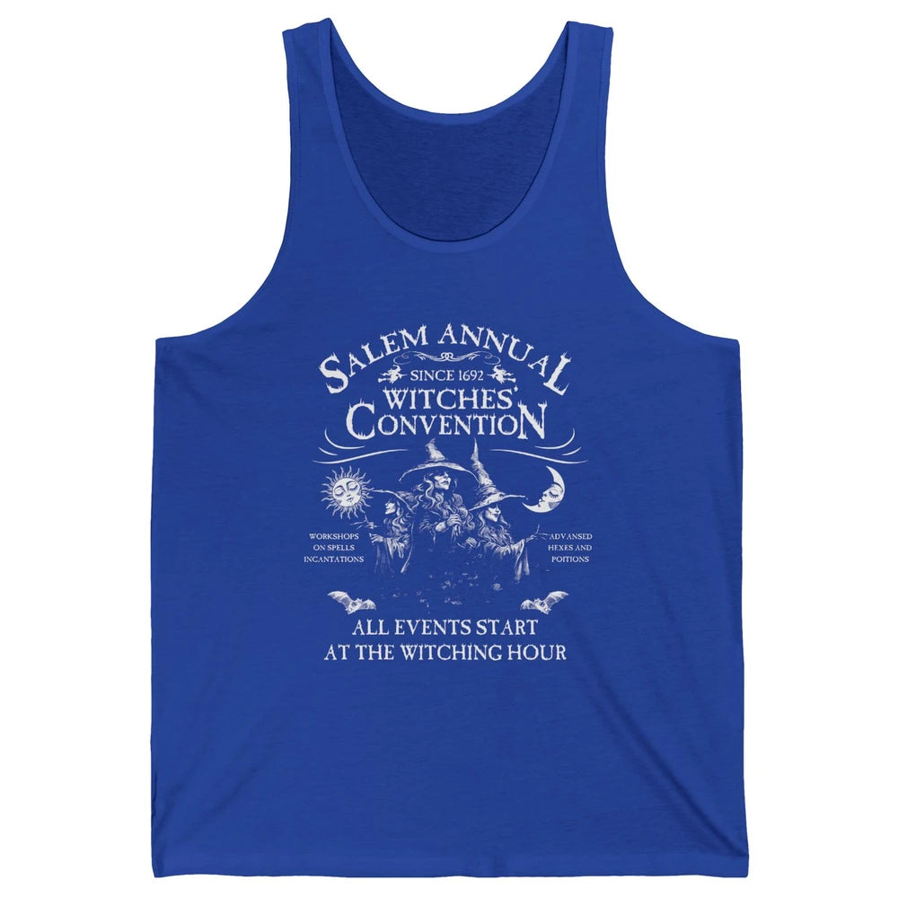 Retro Salem Annual Witches Convention Halloween Witch Magic Unisex Jersey Tank