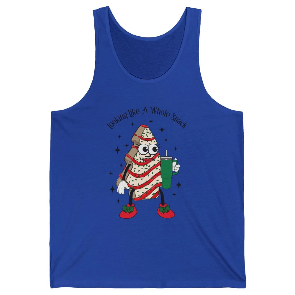 Funny Christmas Tree Cake Out Here Look Like A Snack Unisex Jersey Tank