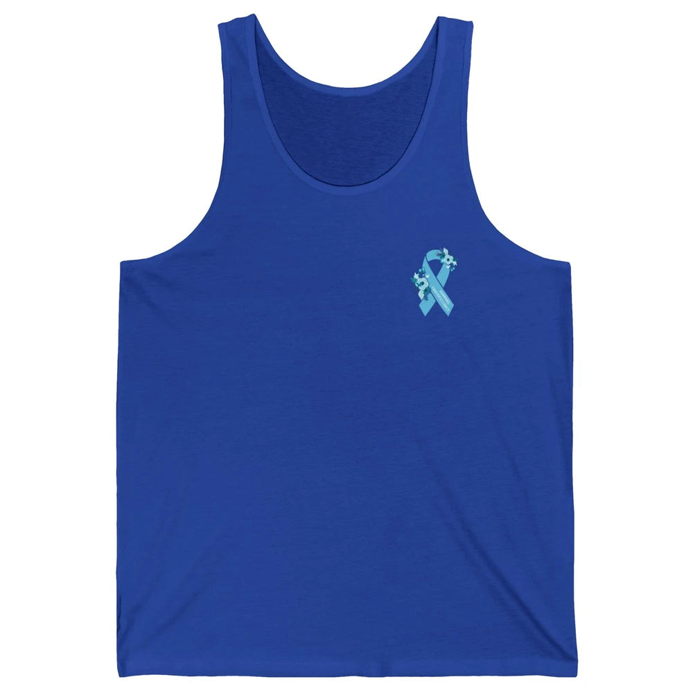 Adrenal Insufficiency Awareness Floral Light Blue Ribbon Unisex Jersey Tank