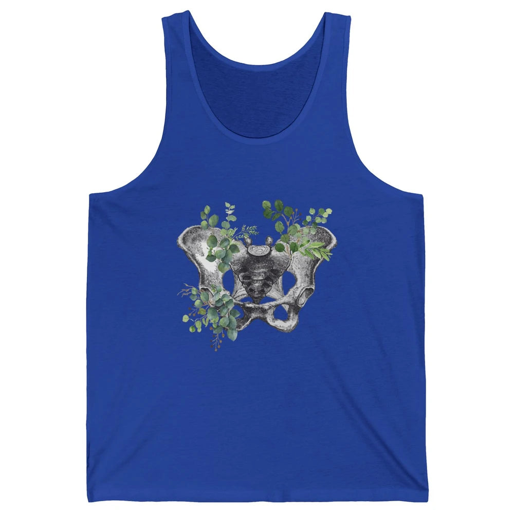 Floral Anatomical Pelvis Skeleton Doctor Medical Botanical Unisex Jersey Tank