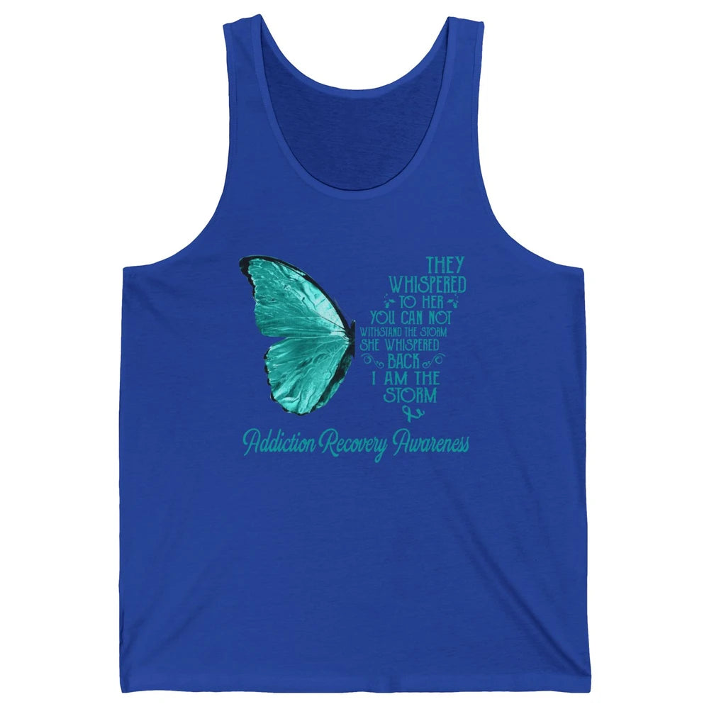 Addiction Recovery Awareness Ribbon Butterfly I'm The Storm Unisex Jersey Tank