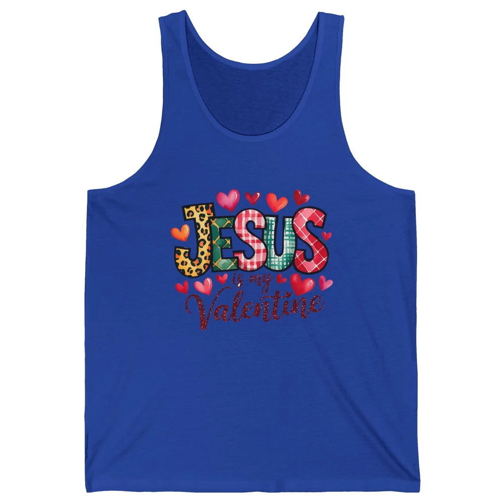 Jesus Is My Valentine Christian Religious Heart Love Bible Verse God Lover Church Unisex Jersey Tank