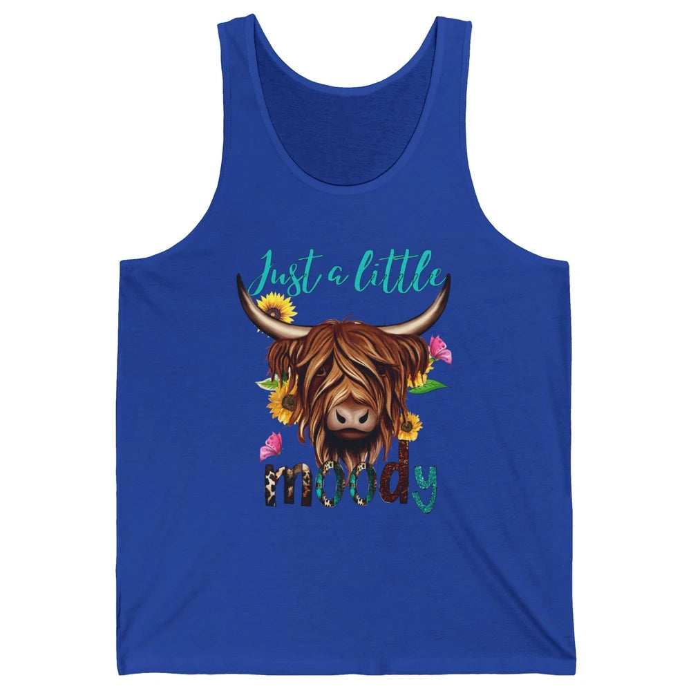 Funny Heifer Cow Just A Little Moody Leopard Western Country Unisex Jersey Tank